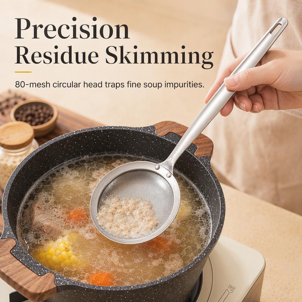 Stainless Steel Fine Mesh Skimmer Spoon
