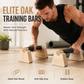 Wooden Push Up Bars Rubber Wood Parallettes Handstand Stands for Arm Strength Training and Fitness