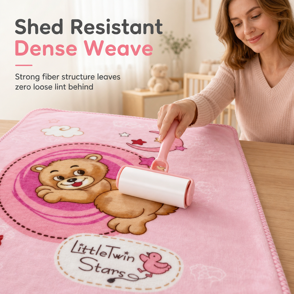 Soft Embossed Cartoon Bear Cloud Blanket for Babies and Kids 105x135cm All Season Warm Nap Throw Blanket for Sofa and Bed
