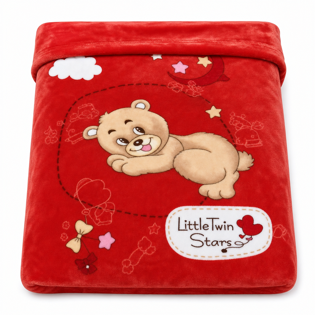 Soft Embossed Cartoon Bear Cloud Blanket for Babies and Kids 105x135cm All Season Warm Nap Throw Blanket for Sofa and Bed