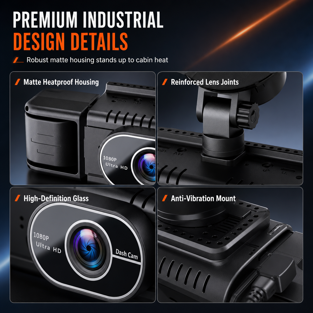 🚗📹F100 4-Lens Car Dash Cam 1080P HD – Infrared Night Vision & GPS Sync Recording