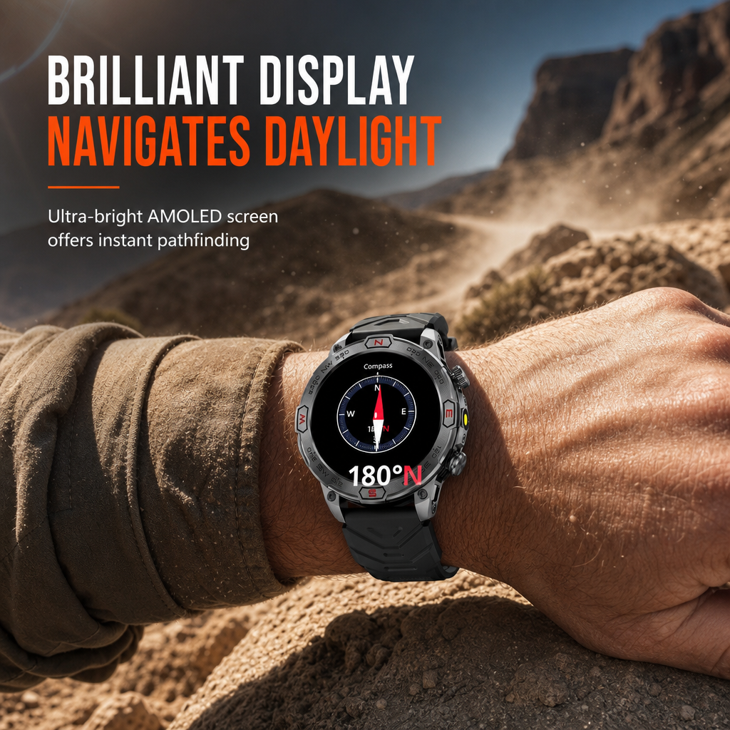 ⏳Limited-time 50% off⏰Rugged Smart Watch with Bluetooth Call & Health Monitor⌚⛰️