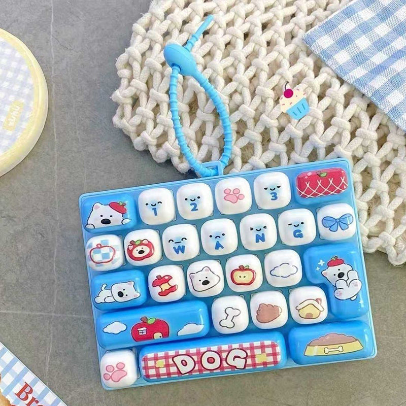 ⏳50% OFF ! 🔑 Keyboard Button Keychain – Cute Fidget Stress Relief Keyring, Portable Clicker Toy for Keys, Bags & Gifts⌨️
