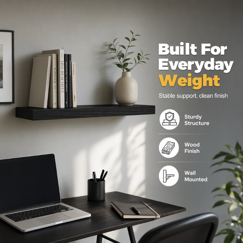 Minimalist Wooden Floating Wall Shelves