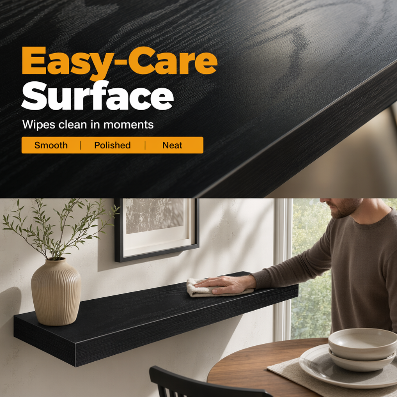 Minimalist Wooden Floating Wall Shelves