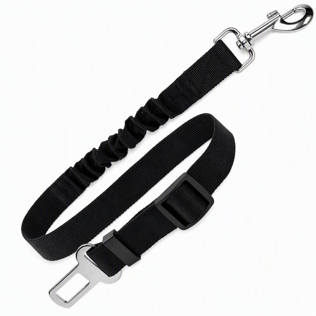 🐕 Dog Car Safety Harness: Elastic Nylon, Cushioned Braking, Zinc Alloy Clasp, Universal Fit