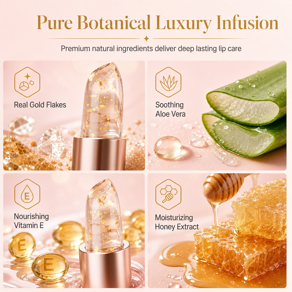 🌸 50% OFF NOW! 🌸Gold Foil Temperature Color Changing Lip Balm