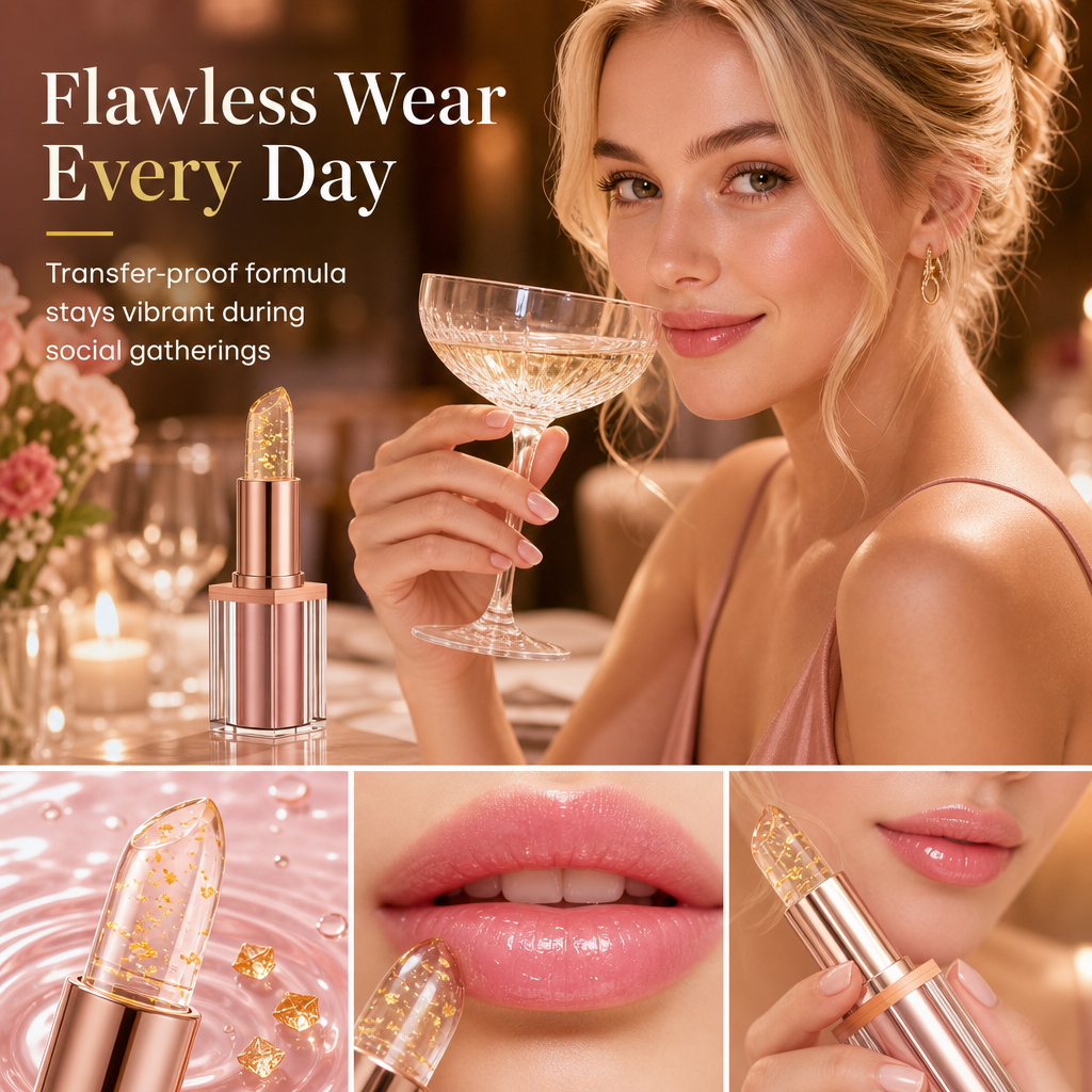 🌸 50% OFF NOW! 🌸Gold Foil Temperature Color Changing Lip Balm