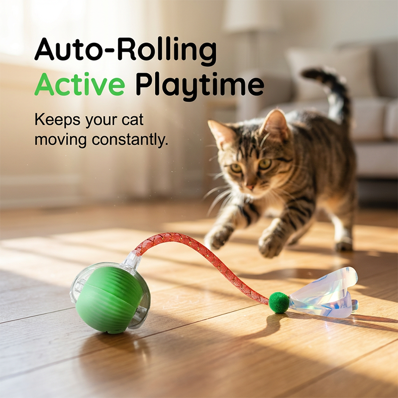 Smart Interactive Cat Toy Ball with Tail