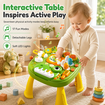 Multifunctional Electric Dinosaur Activity Table for Toddlers Educational Early Learning Game Toy for Babies