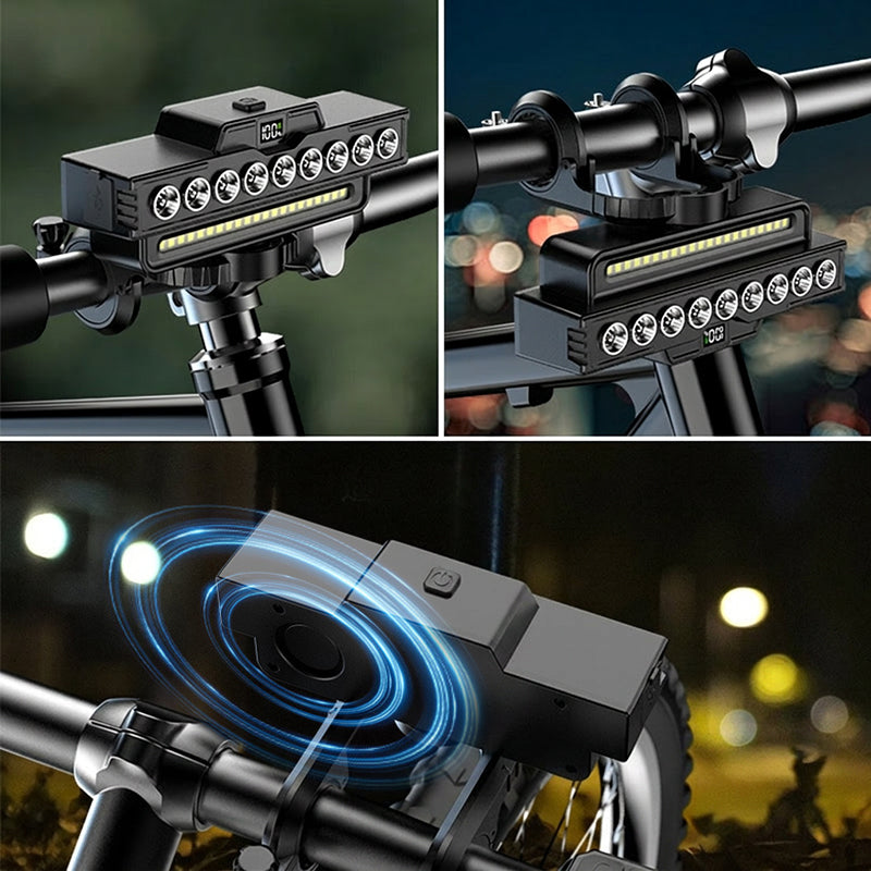 ⏳Time-Limited Special⏰ Ultra-Bright Bike Light – Dual Beam, 30 LEDs & Real-Time Display – Up to 20H Runtime, Type-C & Remote 🛡️