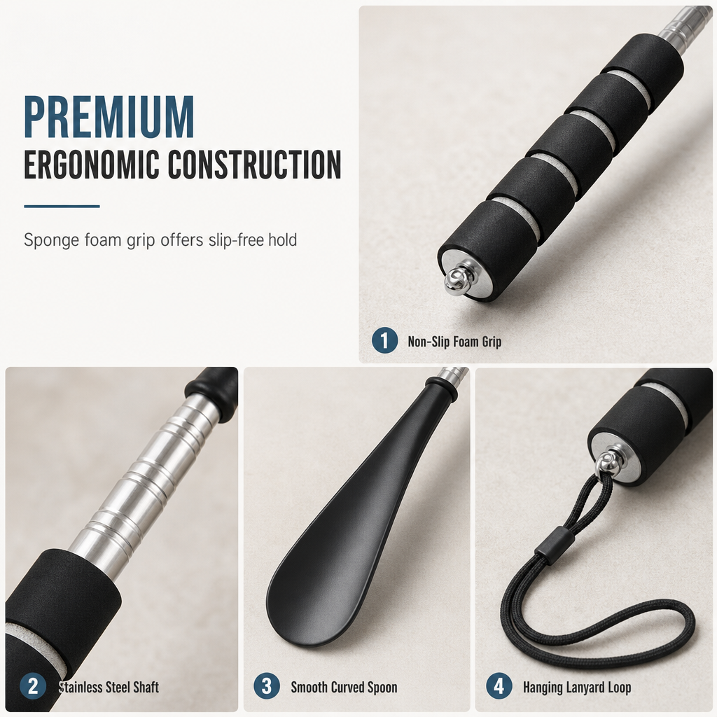 👞 Telescopic Long Shoe Horn | 70cm Reach
