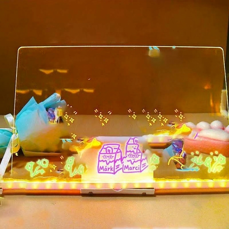 🎨 Glowing Acrylic Drawing Board – 50% OFF! LED-lit display, wipe & redraw, 3 sizes, stand included – creative desk art that glows. 🖍️