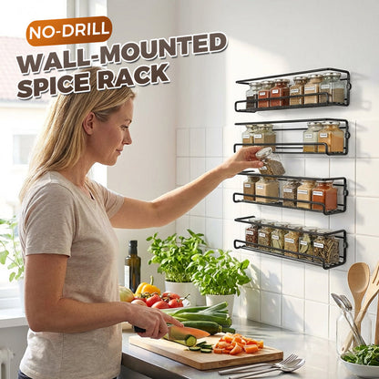 No-Drill Wall-Mounted Spice Rack