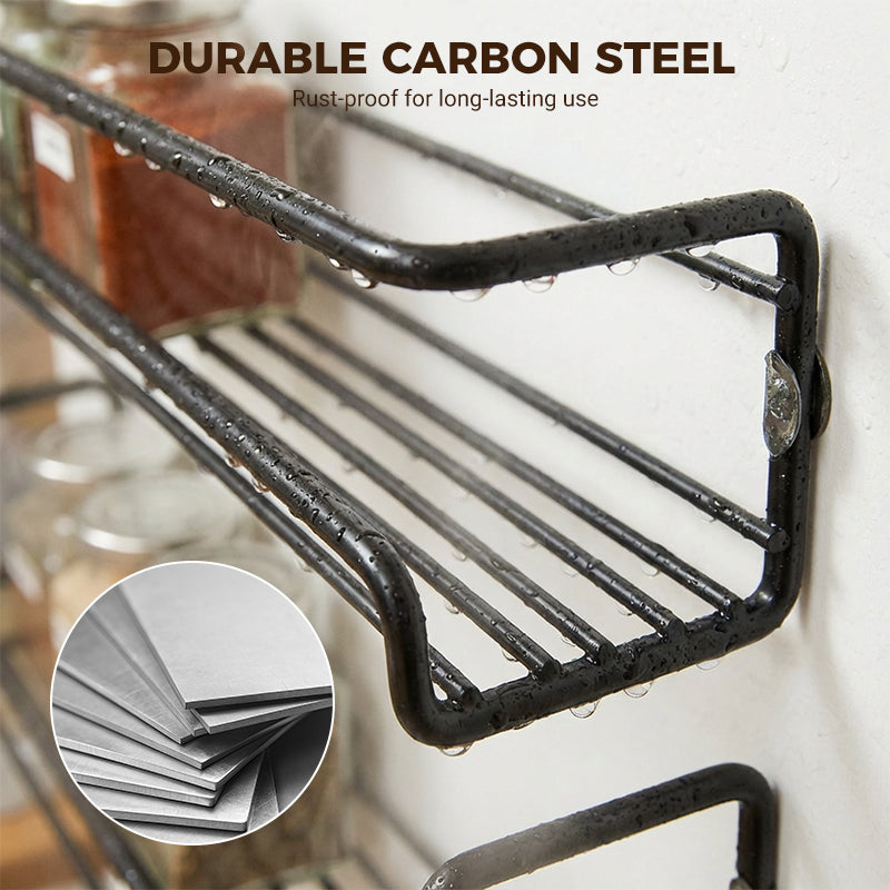 No-Drill Wall-Mounted Spice Rack