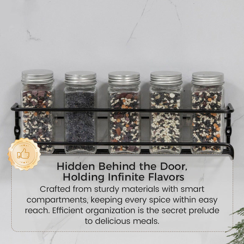 No-Drill Wall-Mounted Spice Rack