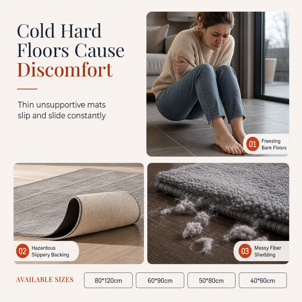 🌸 Soft Faux Cashmere Area Rug: Non-Slip, Machine Washable, Plush Pile, for Living Room & Bedroom