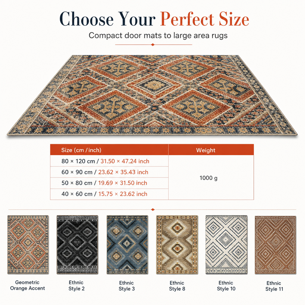 🌸 Soft Faux Cashmere Area Rug: Non-Slip, Machine Washable, Plush Pile, for Living Room & Bedroom