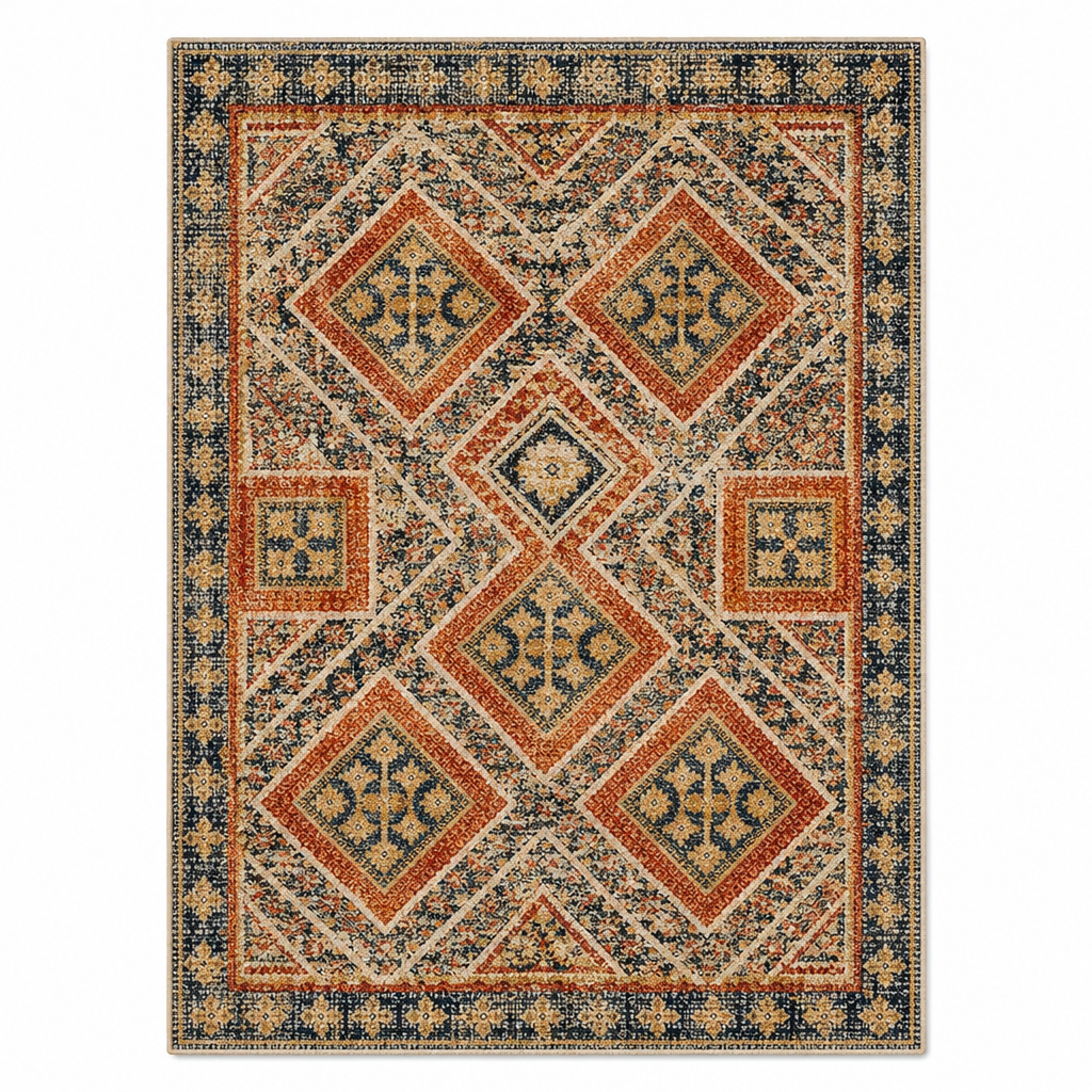 🌸 Soft Faux Cashmere Area Rug: Non-Slip, Machine Washable, Plush Pile, for Living Room & Bedroom