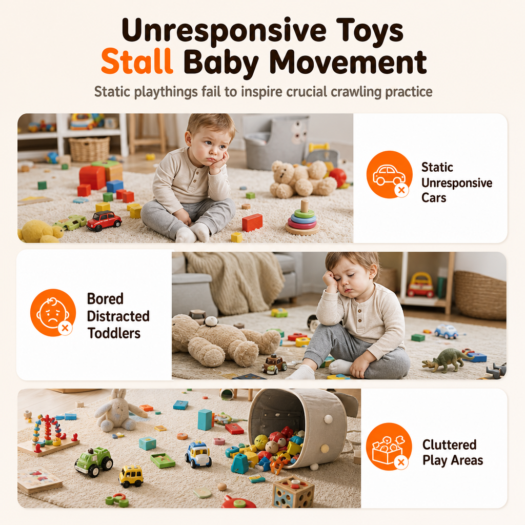 4-Piece Magnetic Electric Toy Car Set with Sound and Light Cartoon Stacking and Crawling Cars for Babies and Toddlers