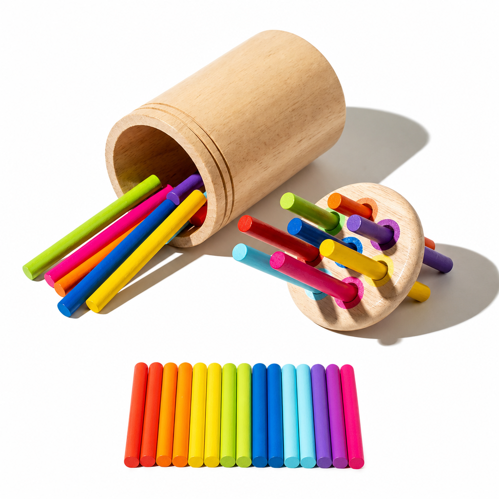 🥳2026 HOT SALE🥳💞50K+ SOLD! 💕✨ 50% OFF!🍼 Montessori Color Sorting Toy Set with Cups and Sorting Sticks for Toddlers