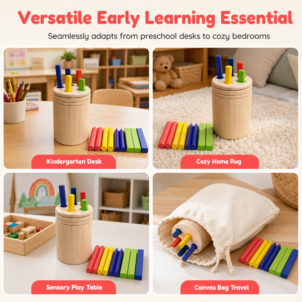 🥳2026 HOT SALE🥳💞50K+ SOLD! 💕✨ 50% OFF!🍼 Montessori Color Sorting Toy Set with Cups and Sorting Sticks for Toddlers