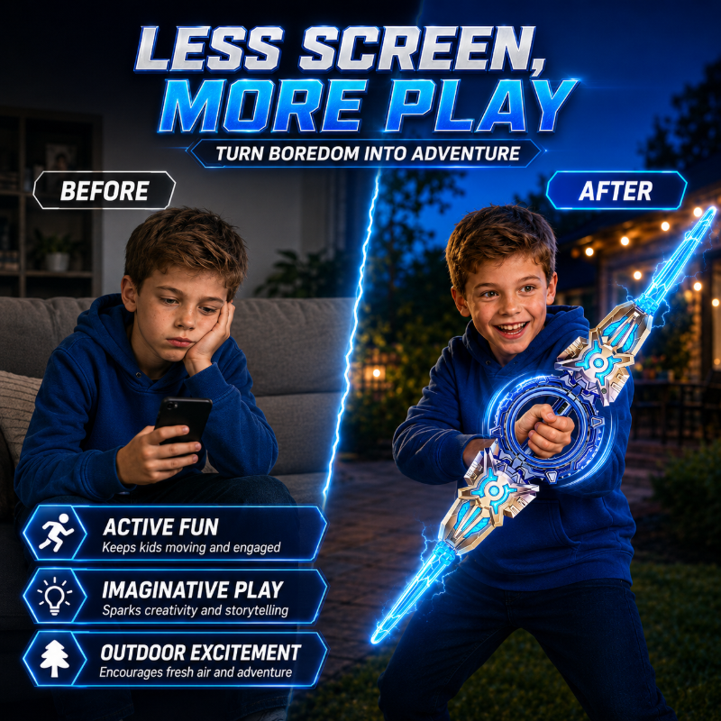 🎄🎁Christmas Special: Final Price Drop!🏆Rechargeable Double-Blade Light Up Sword – Light Up Your Role-Play, Parties & Festive Fun ✨