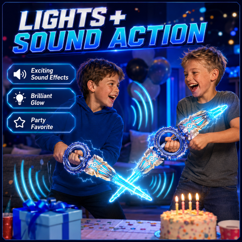 🎄🎁Christmas Special: Final Price Drop!🏆Rechargeable Double-Blade Light Up Sword – Light Up Your Role-Play, Parties & Festive Fun ✨