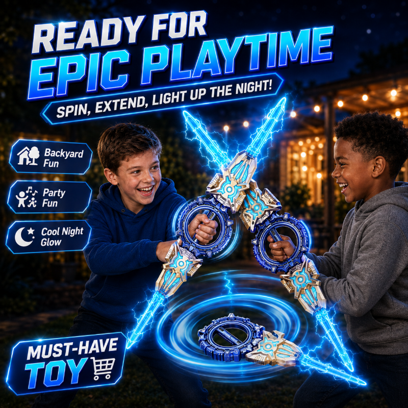 🎄🎁Christmas Special: Final Price Drop!🏆Rechargeable Double-Blade Light Up Sword – Light Up Your Role-Play, Parties & Festive Fun ✨