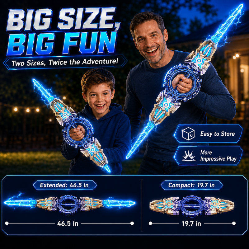 🎄🎁Christmas Special: Final Price Drop!🏆Rechargeable Double-Blade Light Up Sword – Light Up Your Role-Play, Parties & Festive Fun ✨