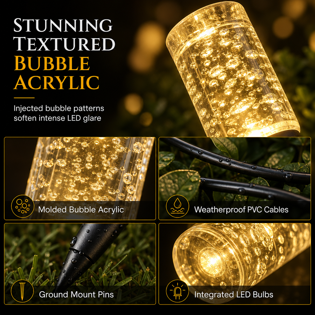 Solar Powered Crystal Column Pathway Lights