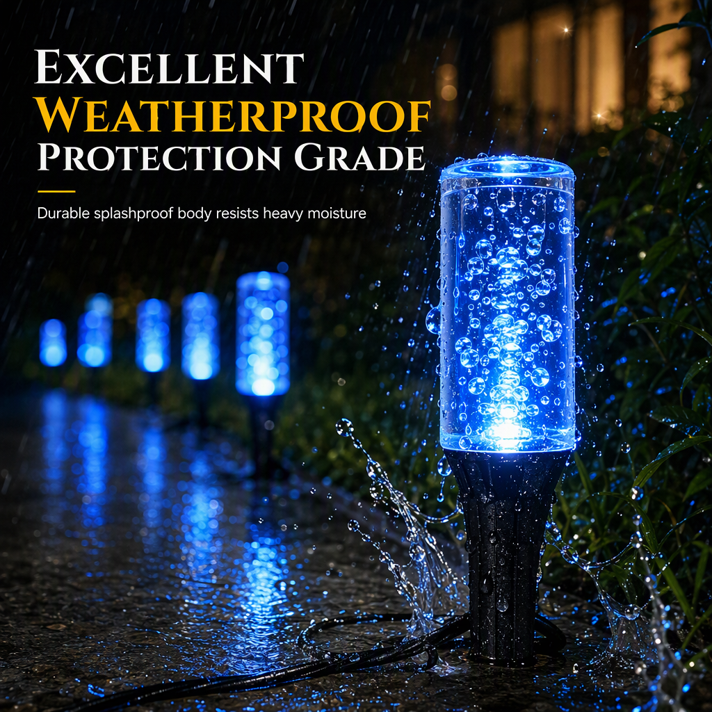 Solar Powered Crystal Column Pathway Lights