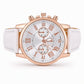 Simple Women's Quartz Watch with Leather Strap and Three-Eye Dial