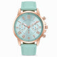Simple Women's Quartz Watch with Leather Strap and Three-Eye Dial