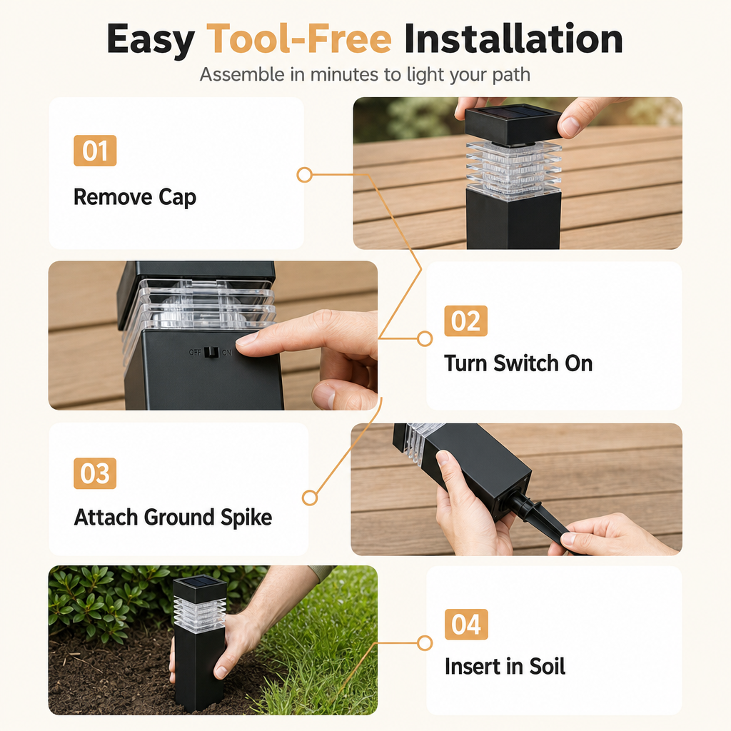 🌸 Buy 2 Get 1 FREE | Solar Outdoor Pathway Lights