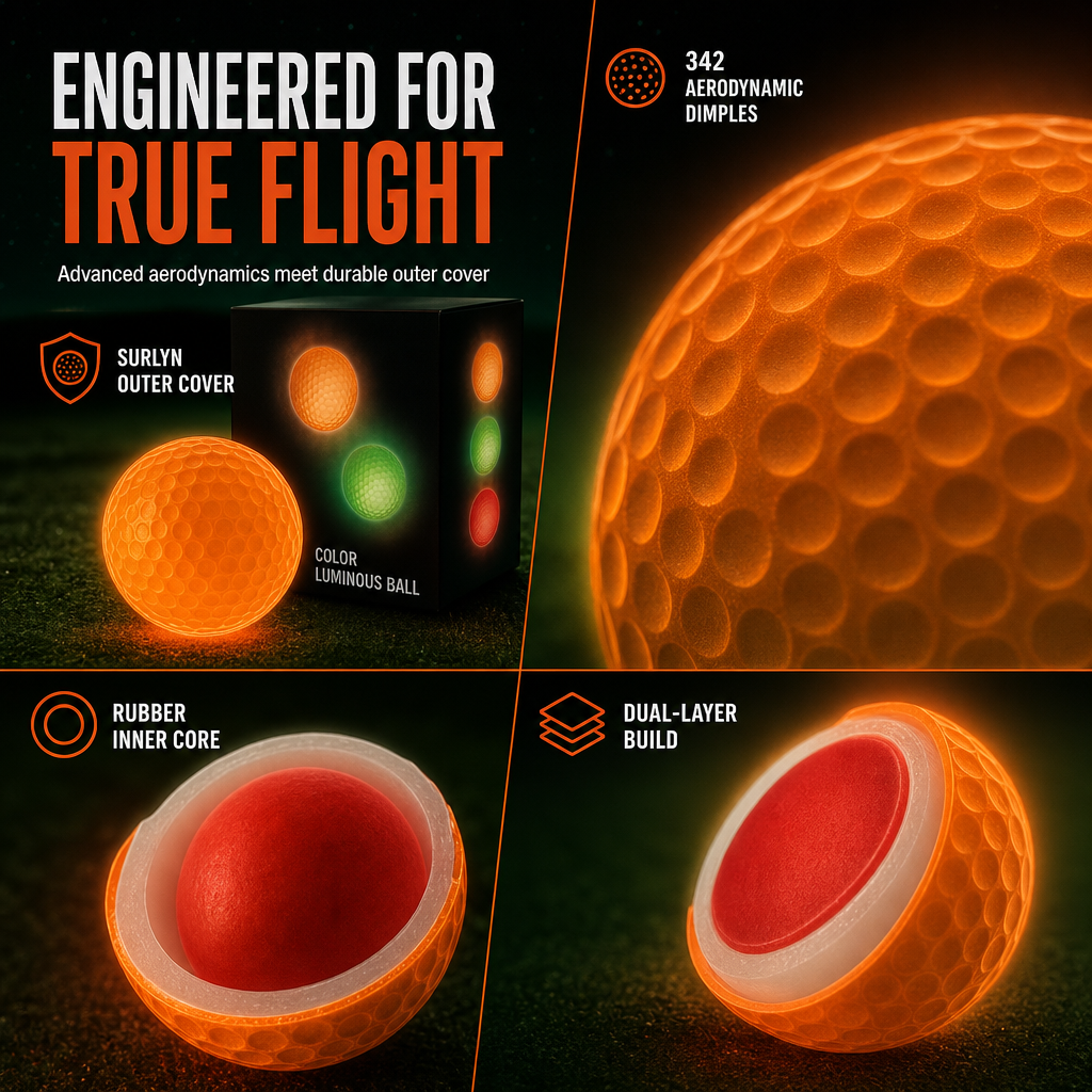 Light Up LED Golf Balls Glowing Flashing Golf Balls for Night Play