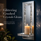 Set of 2 Silver Mirrored Crystal Candle Holders with Acrylic Crushed Diamonds for Living Room Dining Room Home Decor