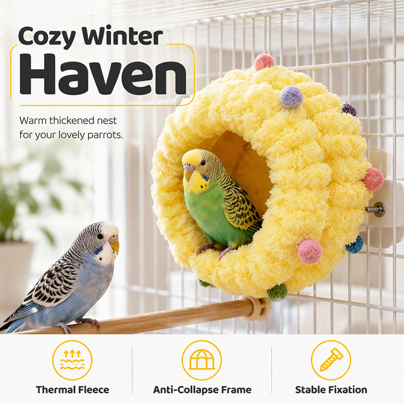 🐦 Save 50%! ☁️ Hanging Bird Bed – Coral fleece & cage-friendly comfort ✨