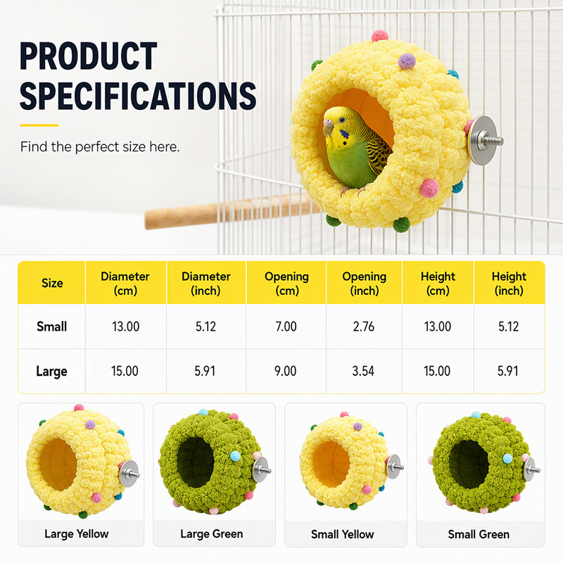 🐦 Save 50%! ☁️ Hanging Bird Bed – Coral fleece & cage-friendly comfort ✨