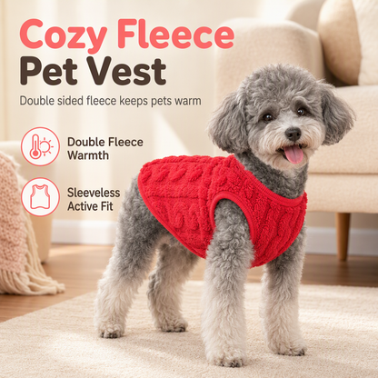Warm Double Sided Fleece Pet Sweatshirt with Cable Knit Design Autumn Winter Dog Clothes for Small Dogs Teddy and Bichon