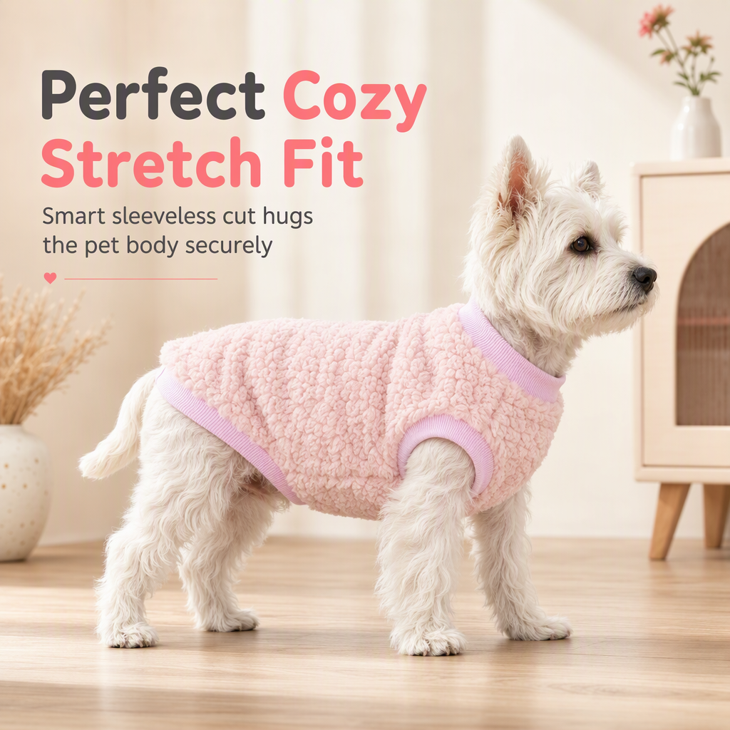 Warm Double Sided Fleece Pet Sweatshirt with Cable Knit Design Autumn Winter Dog Clothes for Small Dogs Teddy and Bichon