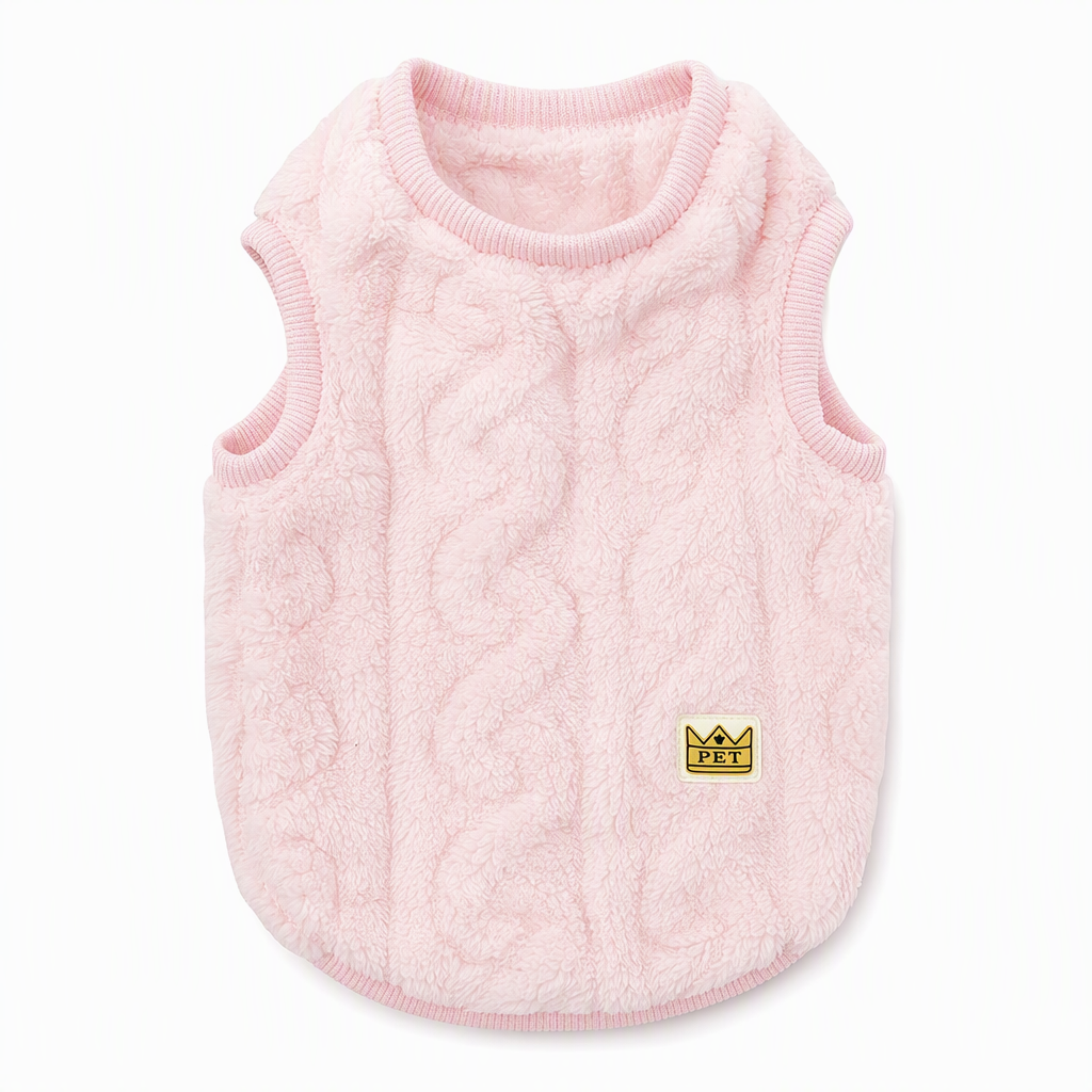 Warm Double Sided Fleece Pet Sweatshirt with Cable Knit Design Autumn Winter Dog Clothes for Small Dogs Teddy and Bichon