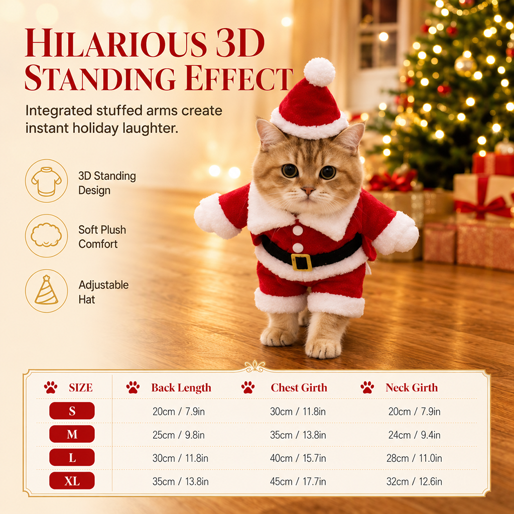 Christmas Pet Costume for Dogs and Cats Autumn Winter Holiday Outfits featuring Santa Claus Suits and Snowflake Capes
