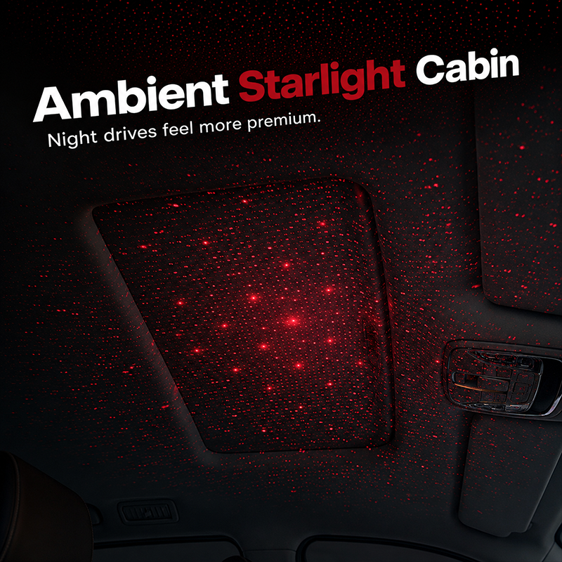 Multifunctional Car Armrest Cushion with Starlight Projector