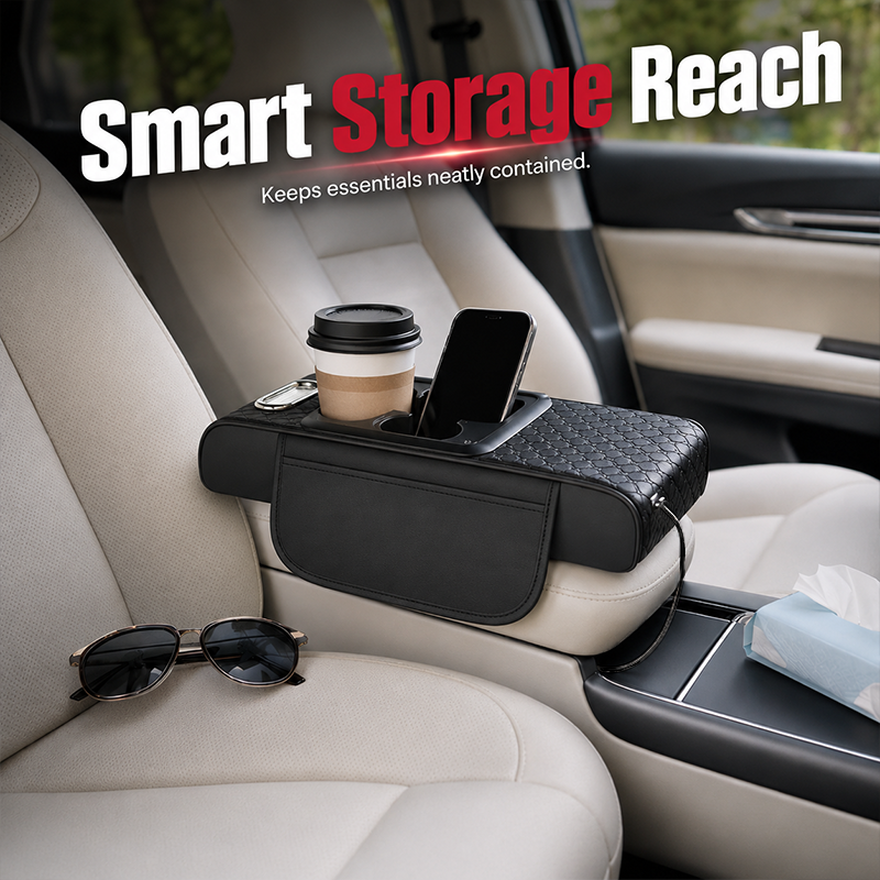 Multifunctional Car Armrest Cushion with Starlight Projector