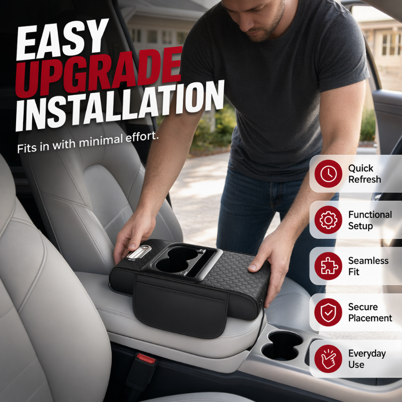 Multifunctional Car Armrest Cushion with Starlight Projector