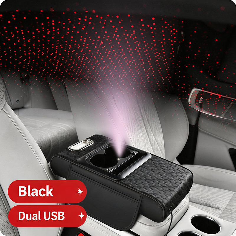 Multifunctional Car Armrest Cushion with Starlight Projector