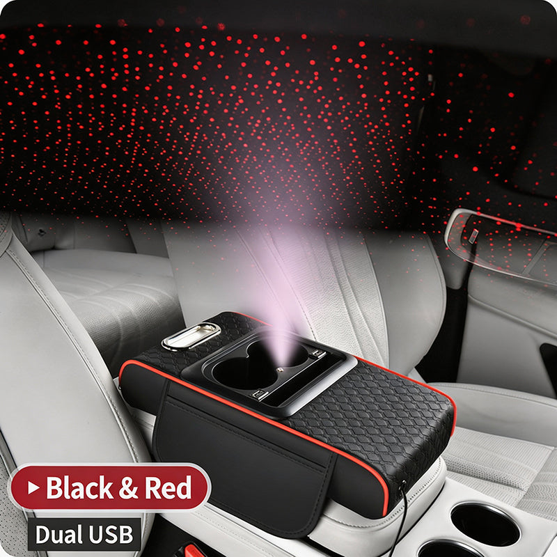 Multifunctional Car Armrest Cushion with Starlight Projector