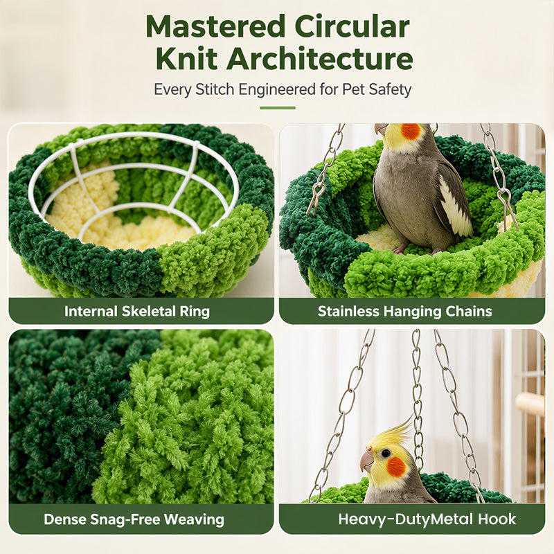 🎄LIMITED-TIME 50% OFF! ⏰Warm Winter Cotton Bird Nest Hanging Hammock for Parrots Cockatiels Lovebirds Budgies Birdcage Sleeping Bed Swing Toy