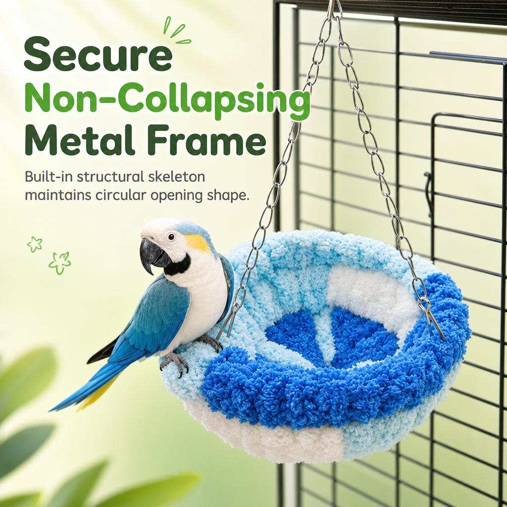 🎄LIMITED-TIME 50% OFF! ⏰Warm Winter Cotton Bird Nest Hanging Hammock for Parrots Cockatiels Lovebirds Budgies Birdcage Sleeping Bed Swing Toy